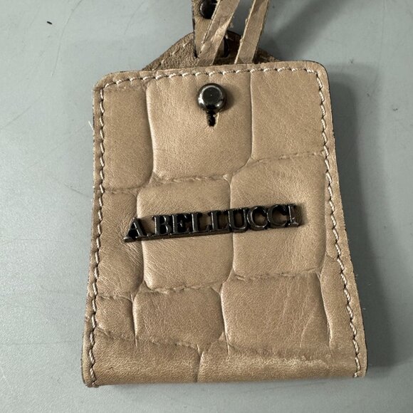 A. Bellucci Ashy Gray Croc-embossed Leather Tag - Picture 2 of 9